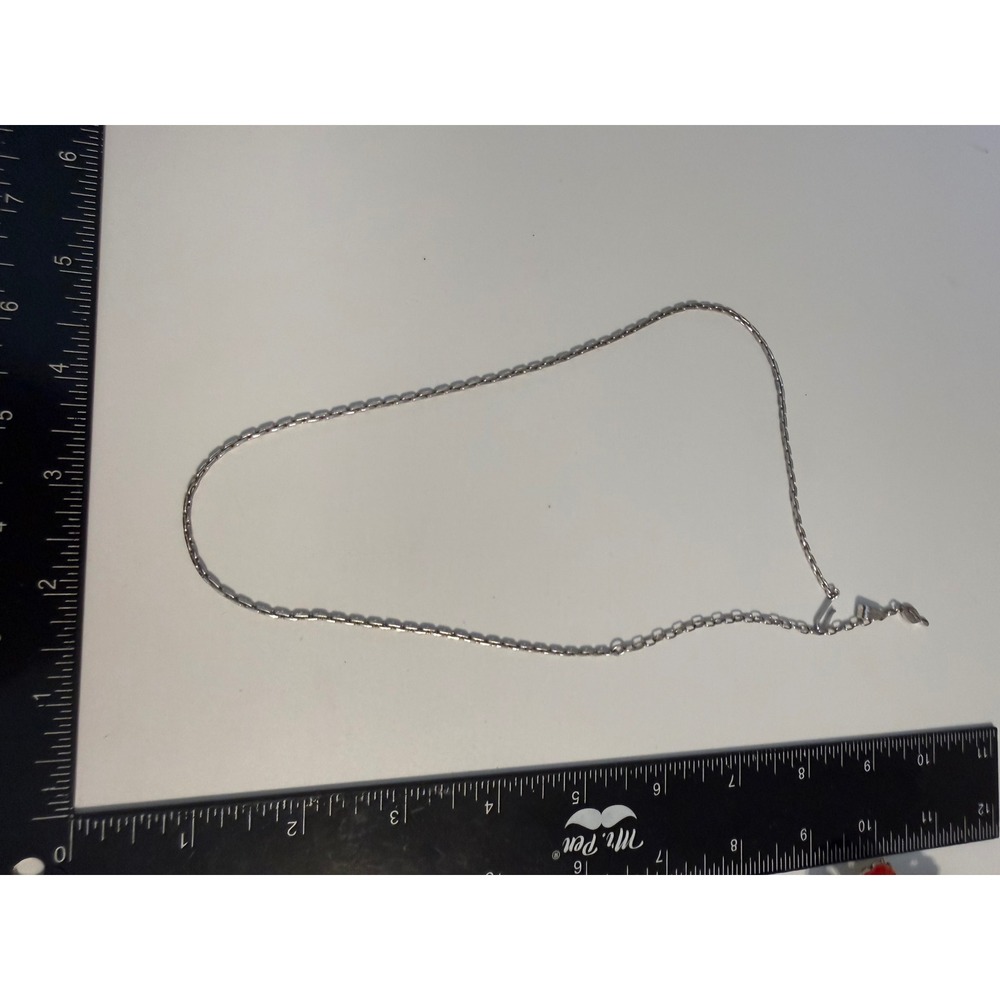 Sarah Coventry Vintage Silver Tone Link Chain Necklace Minimalist Hook Clasp SC